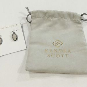 Kendra Scott Lee Silver Drop Earrings in Iridescent Drusy